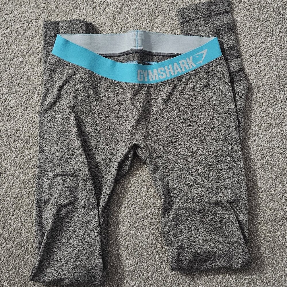 GYMSHARK multi-color LEGGINGS aqua band FITNESS
